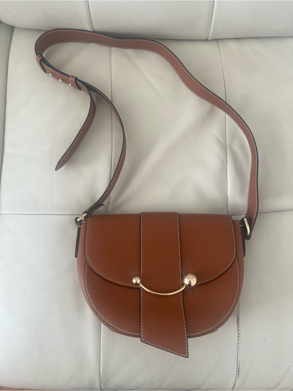 Strathberry Cressent Leather Saddle Bag with Gold Hardware - Picture 2 of 8